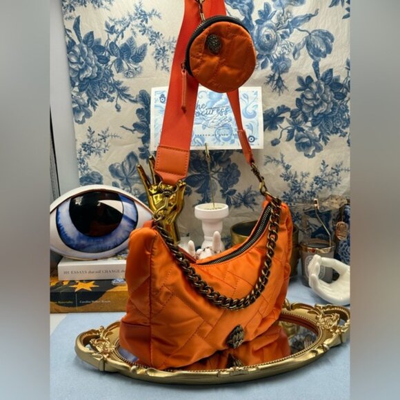 🆕 KURT GEIGER LONDON 🧿 NWOT Recycled Nylon Multi Crossbody Bag, Bright Orange - Picture 3 of 13